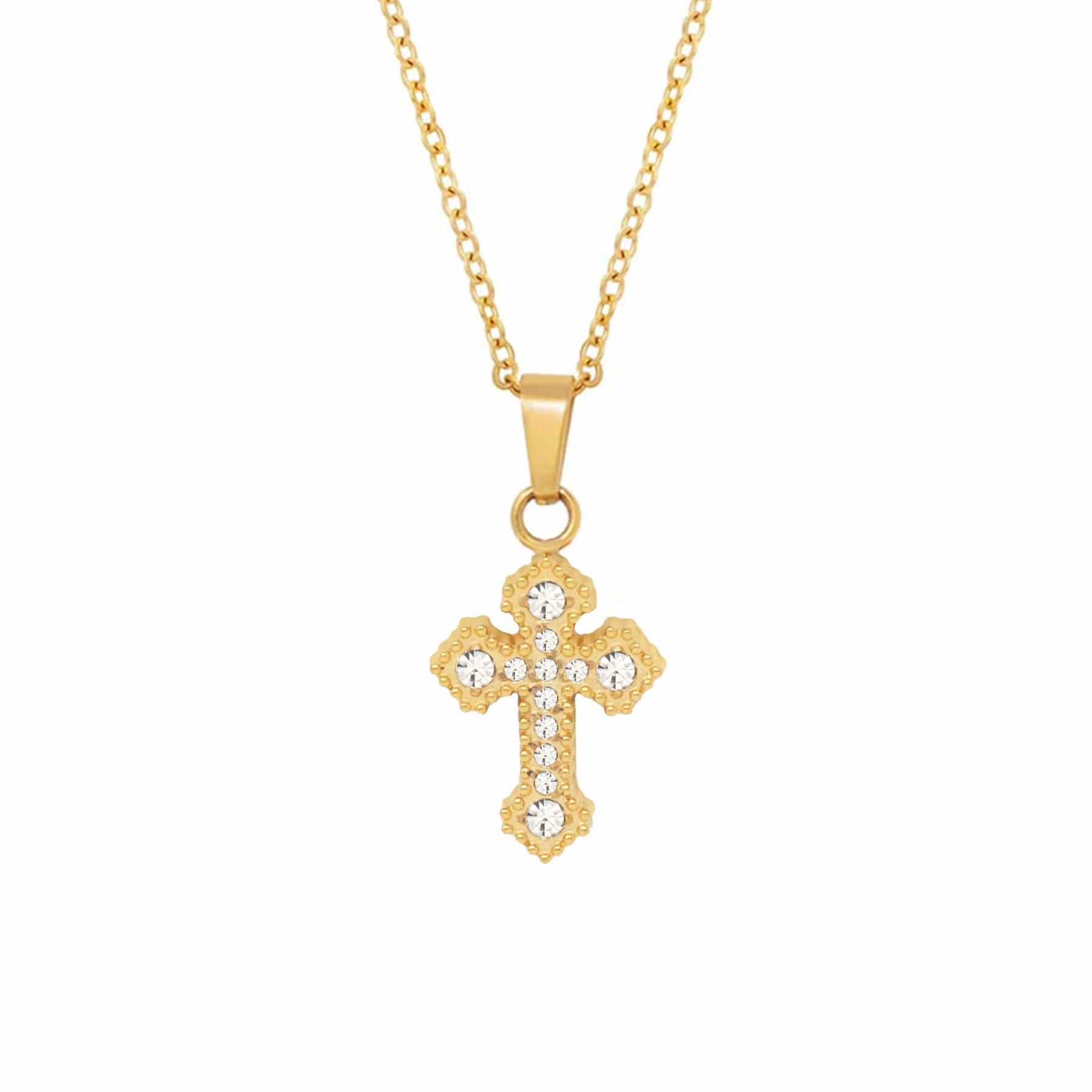 Urbanti Stainless Steel Imani Cross Necklace Gold