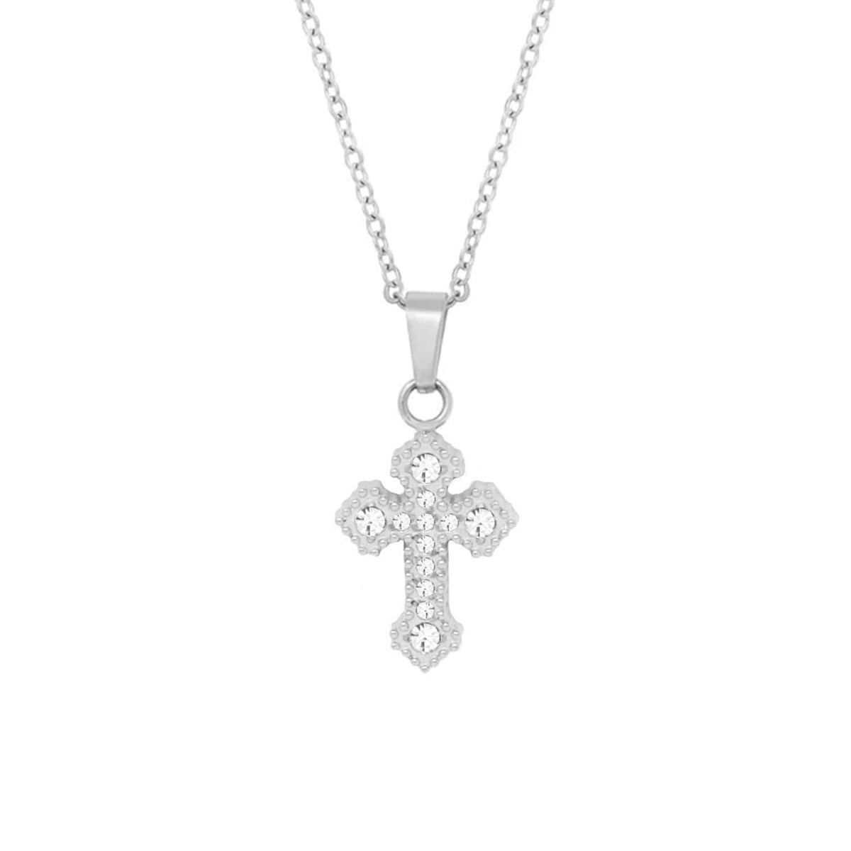 Urbanti Stainless Steel Imani Cross Necklace Silver