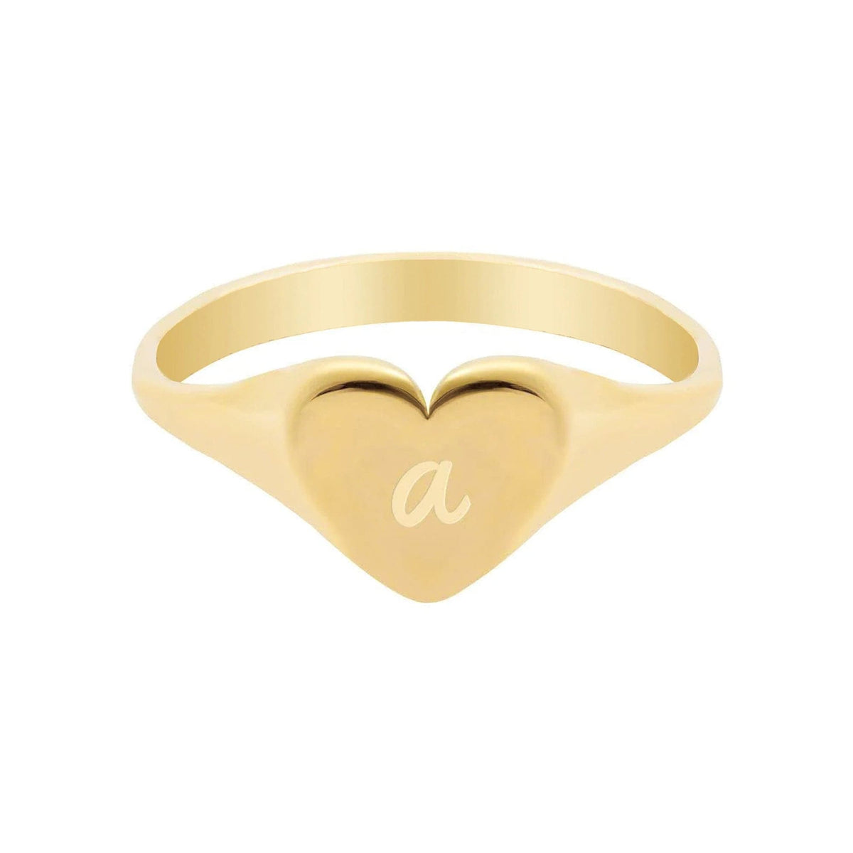 Urbanti Stainless Steel In My Heart Initial Signet Ring