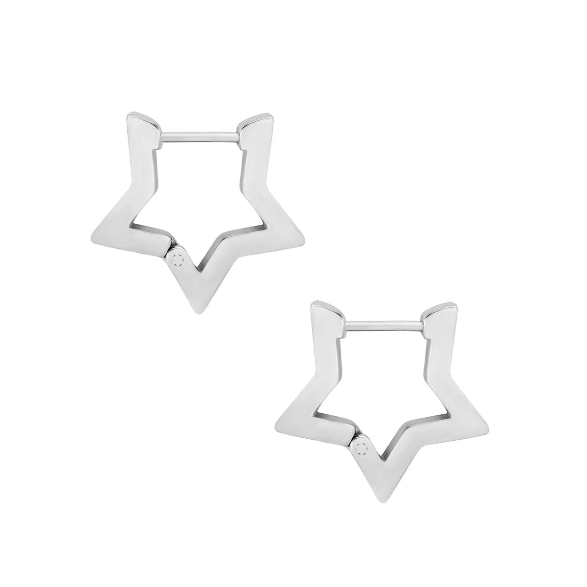 Urbanti Stainless Steel In The Stars Hoop Earrings Silver