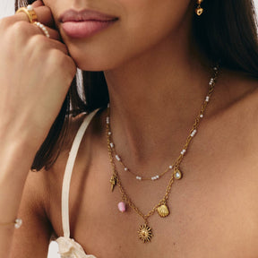 Urbanti Stainless Steel Indie Layered Charm Necklace