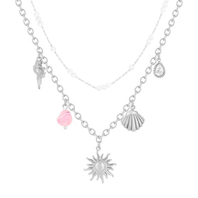 Urbanti Stainless Steel Indie Layered Charm Necklace