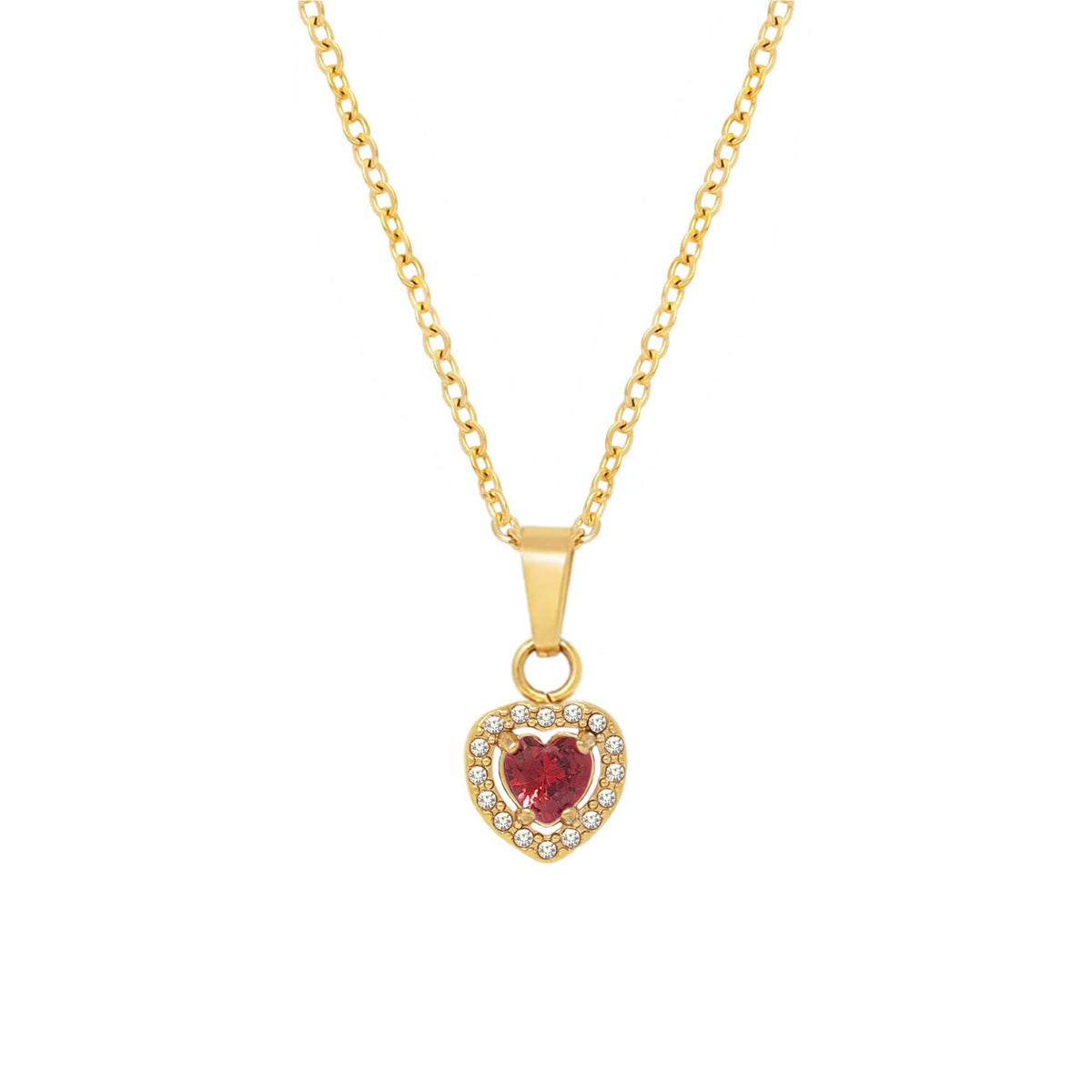 Urbanti Stainless Steel Infinity Heart Necklace Gold / Red