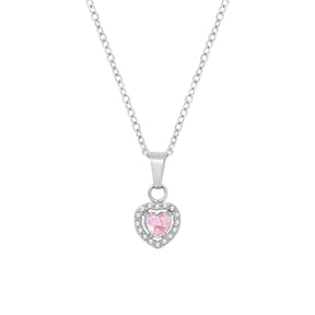 Urbanti Stainless Steel Infinity Heart Necklace Silver / Pink