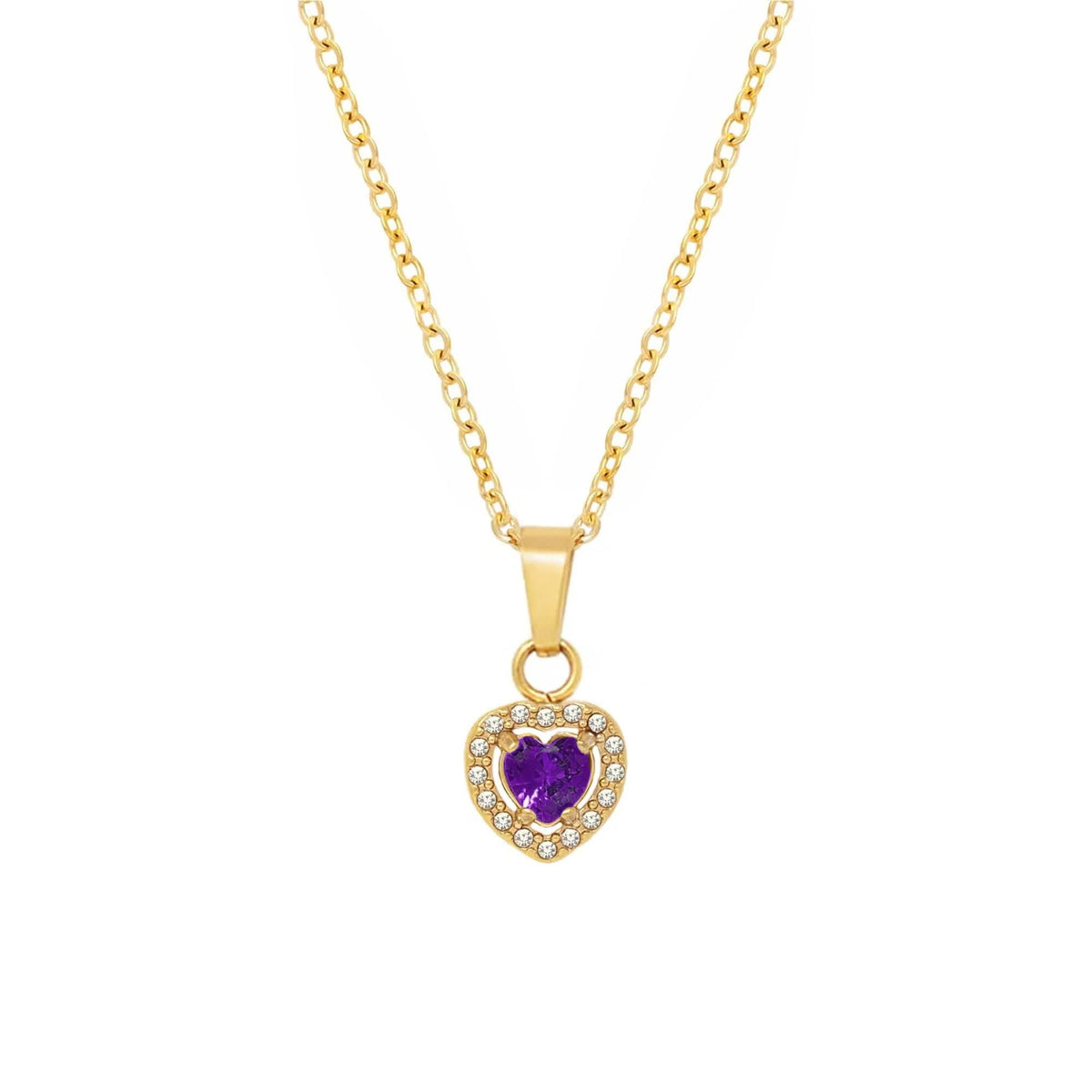 Urbanti Stainless Steel Infinity Heart Necklace Gold / Purple