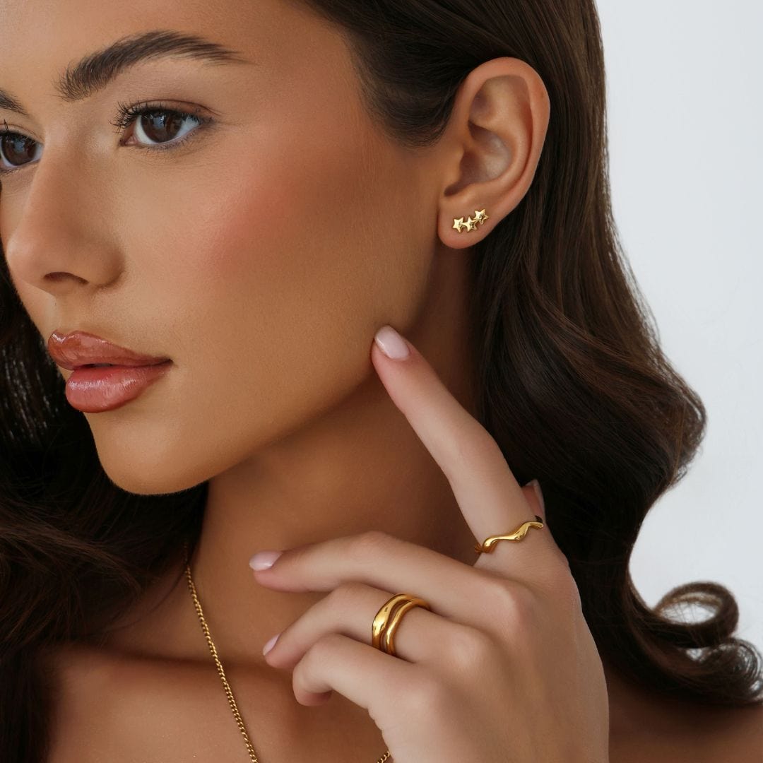 Urbanti Stainless Steel Interstellar Stud Earrings