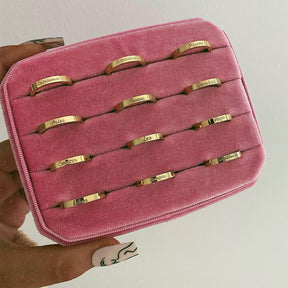 Urbanti Stainless Steel Italic Zodiac Ring Gold