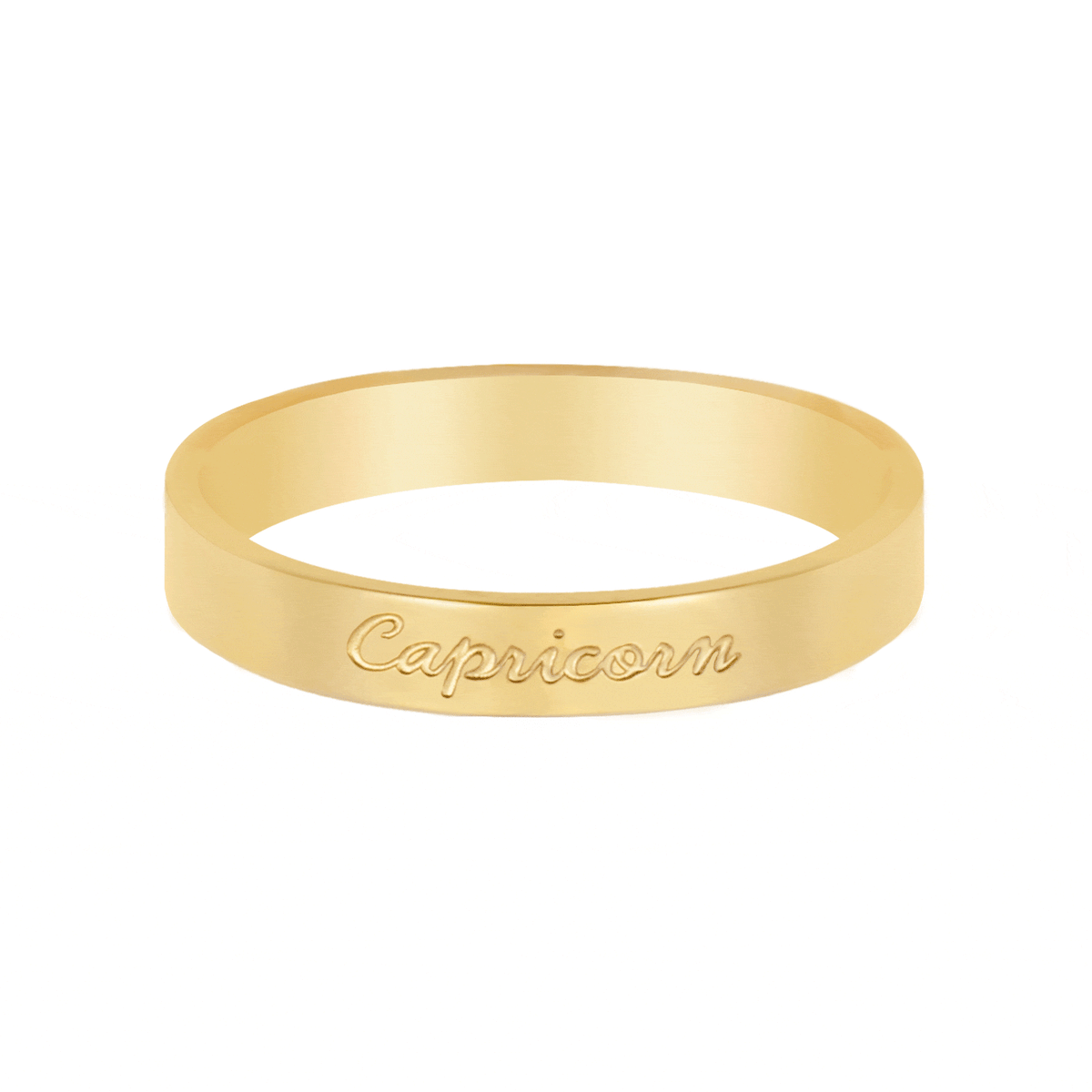 Urbanti Stainless Steel Italic Zodiac Ring Gold