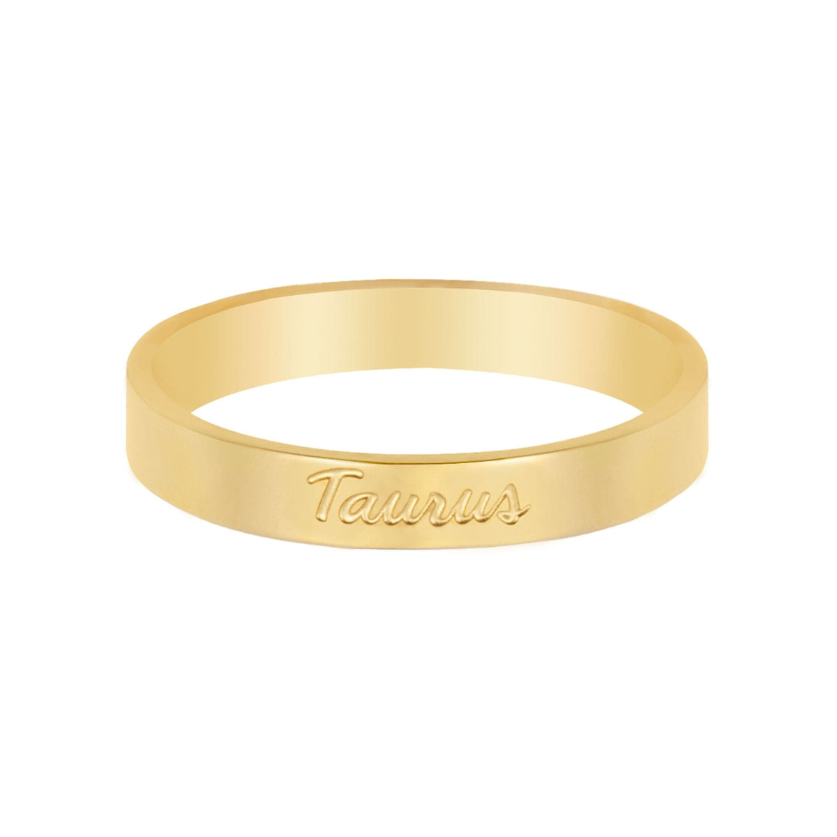 Urbanti Stainless Steel Italic Zodiac Ring Gold Taurus / US 4 / UK H / EUR 46 / (xxsmall)
