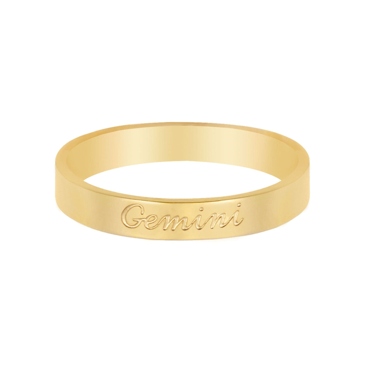 Urbanti Stainless Steel Italic Zodiac Ring Gold