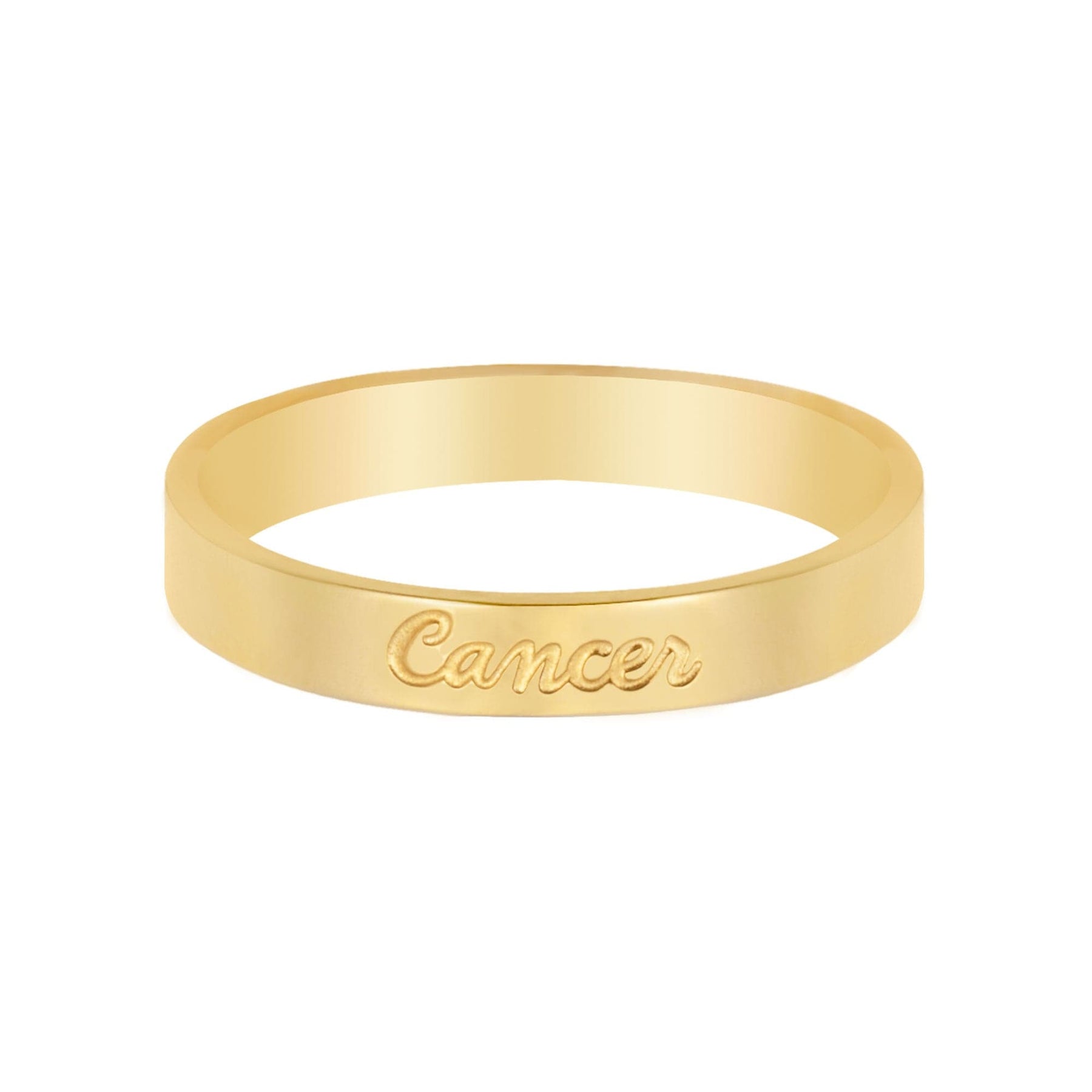 Urbanti Stainless Steel Italic Zodiac Ring Gold Cancer / US 4 / UK H / EUR 46 / (xxsmall)