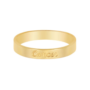 Urbanti Stainless Steel Italic Zodiac Ring Gold Cancer / US 4 / UK H / EUR 46 / (xxsmall)