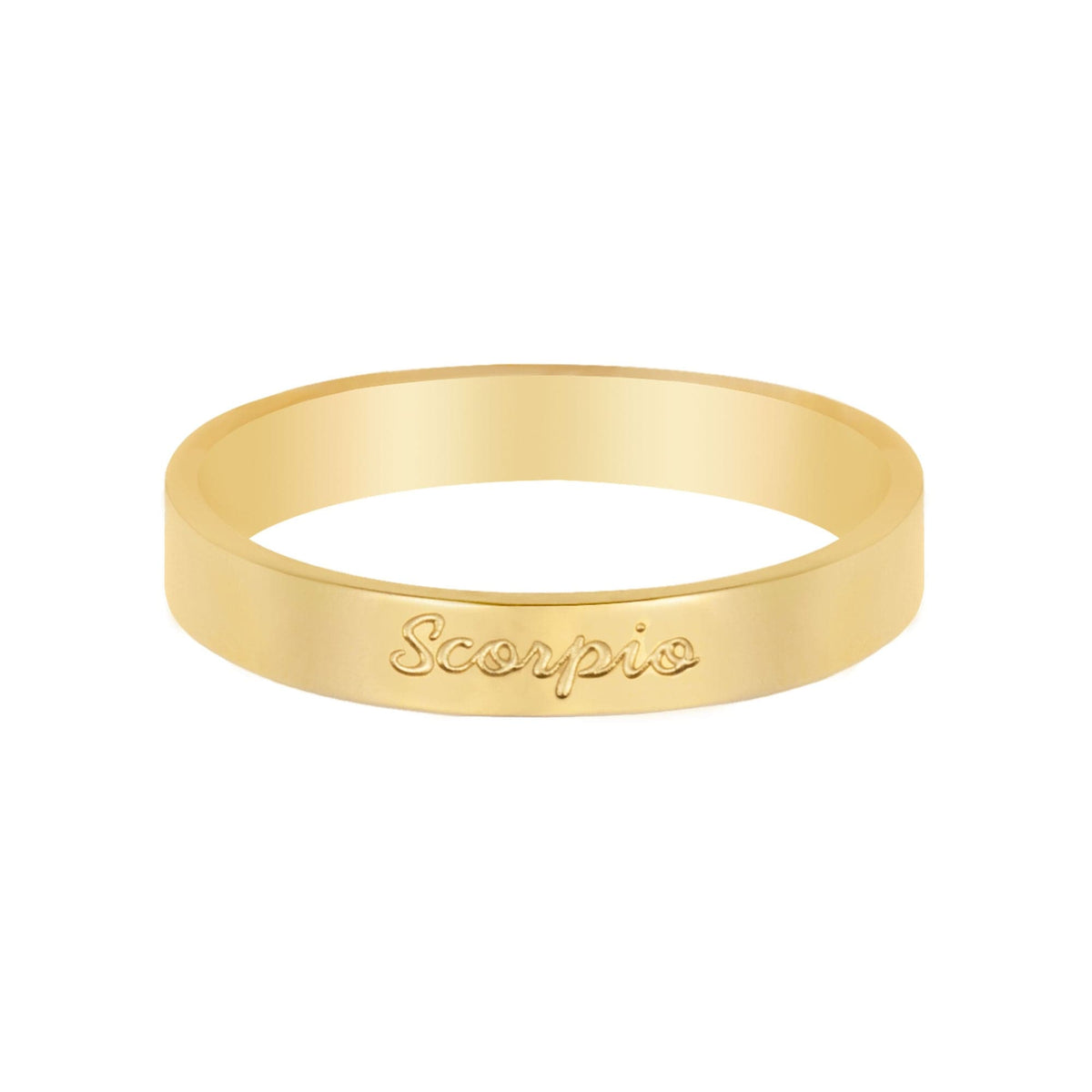 Urbanti Stainless Steel Italic Zodiac Ring Gold