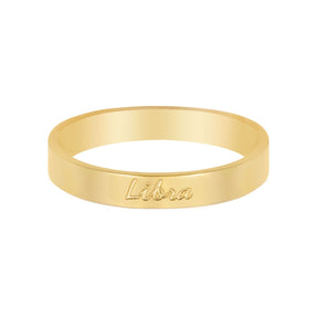 Urbanti Stainless Steel Italic Zodiac Ring Gold