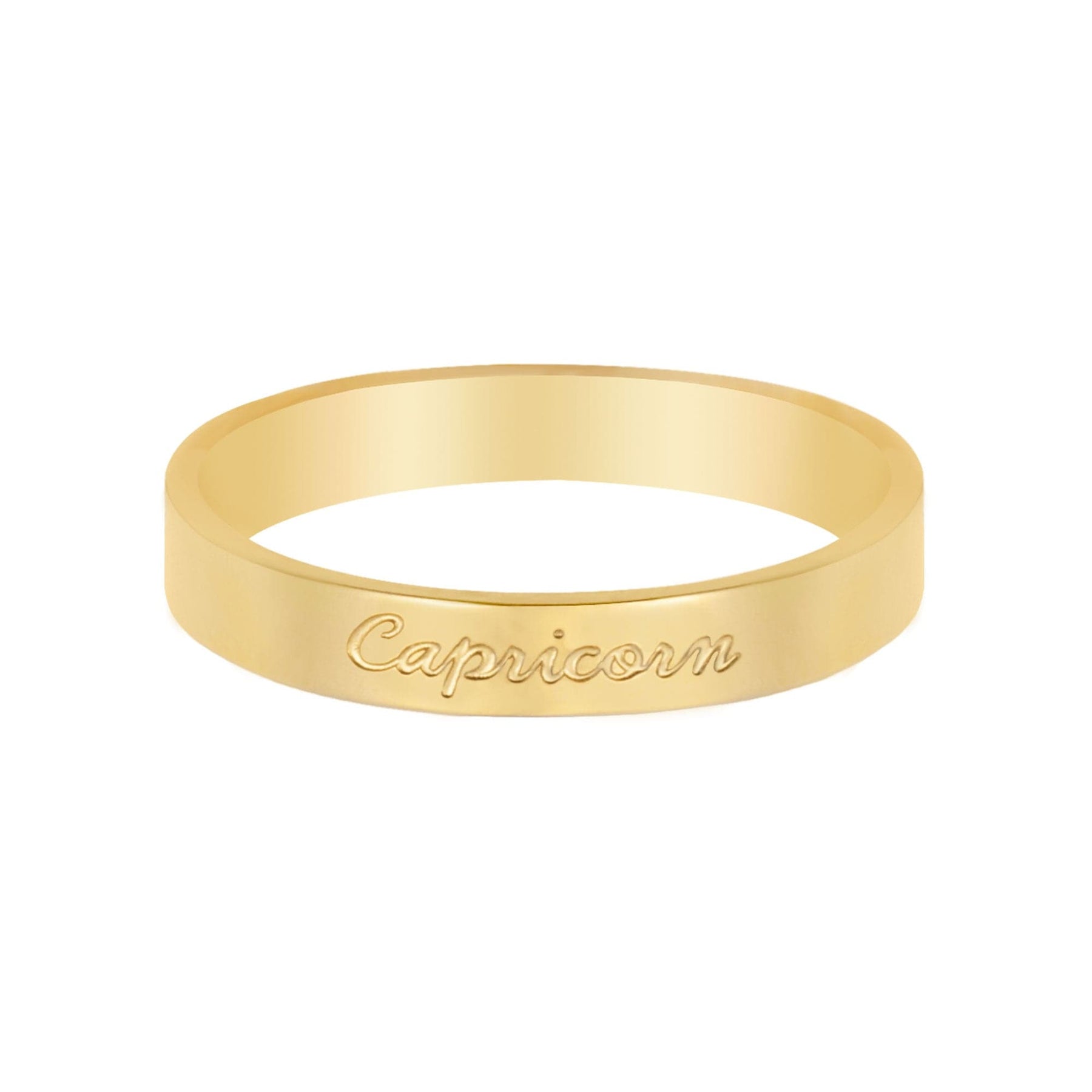 Urbanti Stainless Steel Italic Zodiac Ring Gold