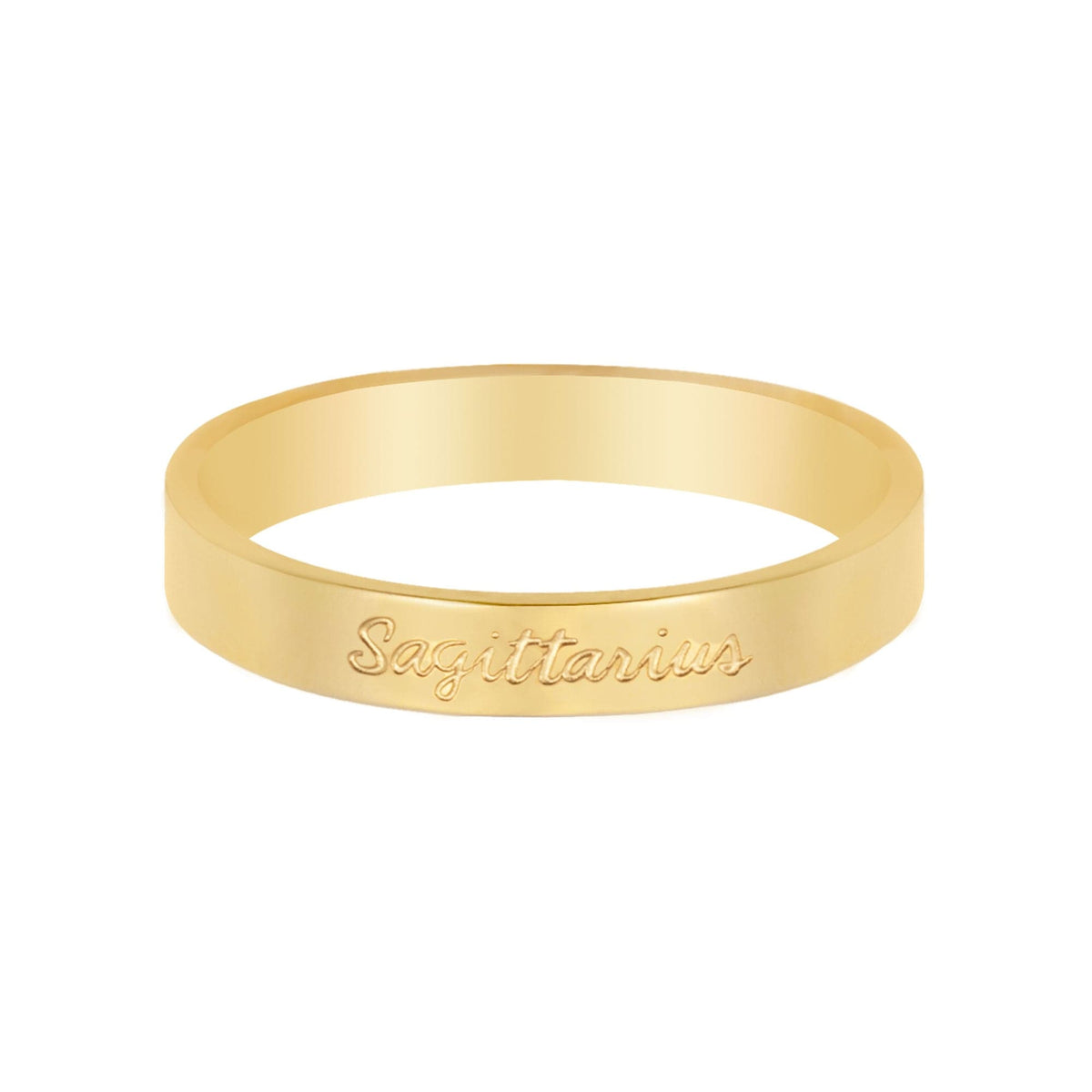 Urbanti Stainless Steel Italic Zodiac Ring Gold Sagittarius / US 4 / UK H / EUR 46 / (xxsmall)
