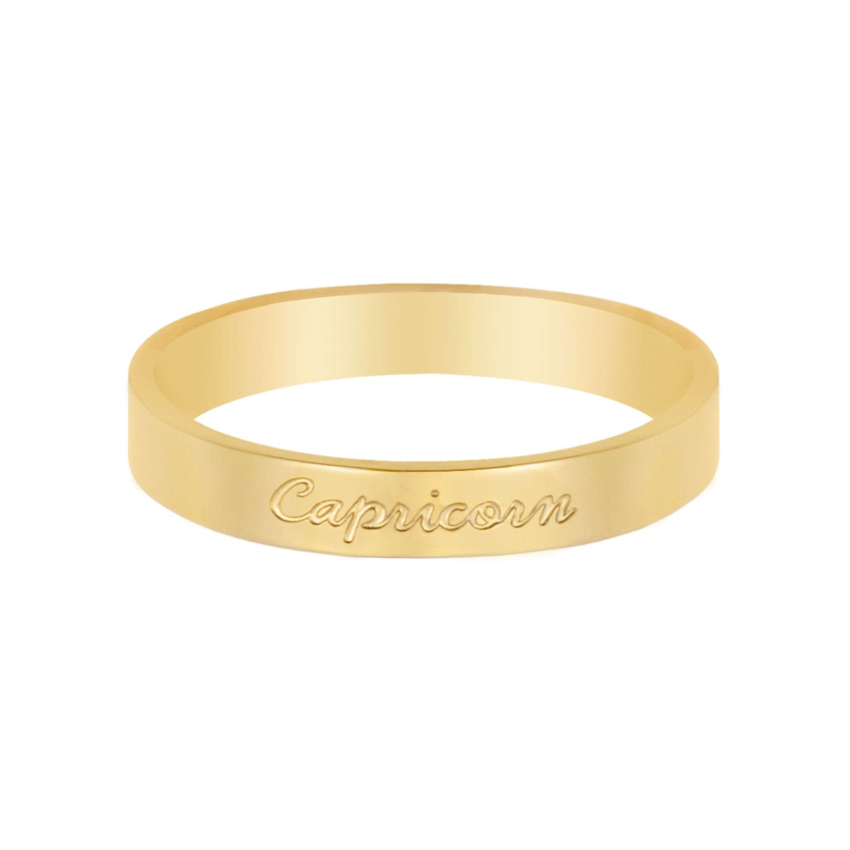 Urbanti Stainless Steel Italic Zodiac Ring Gold