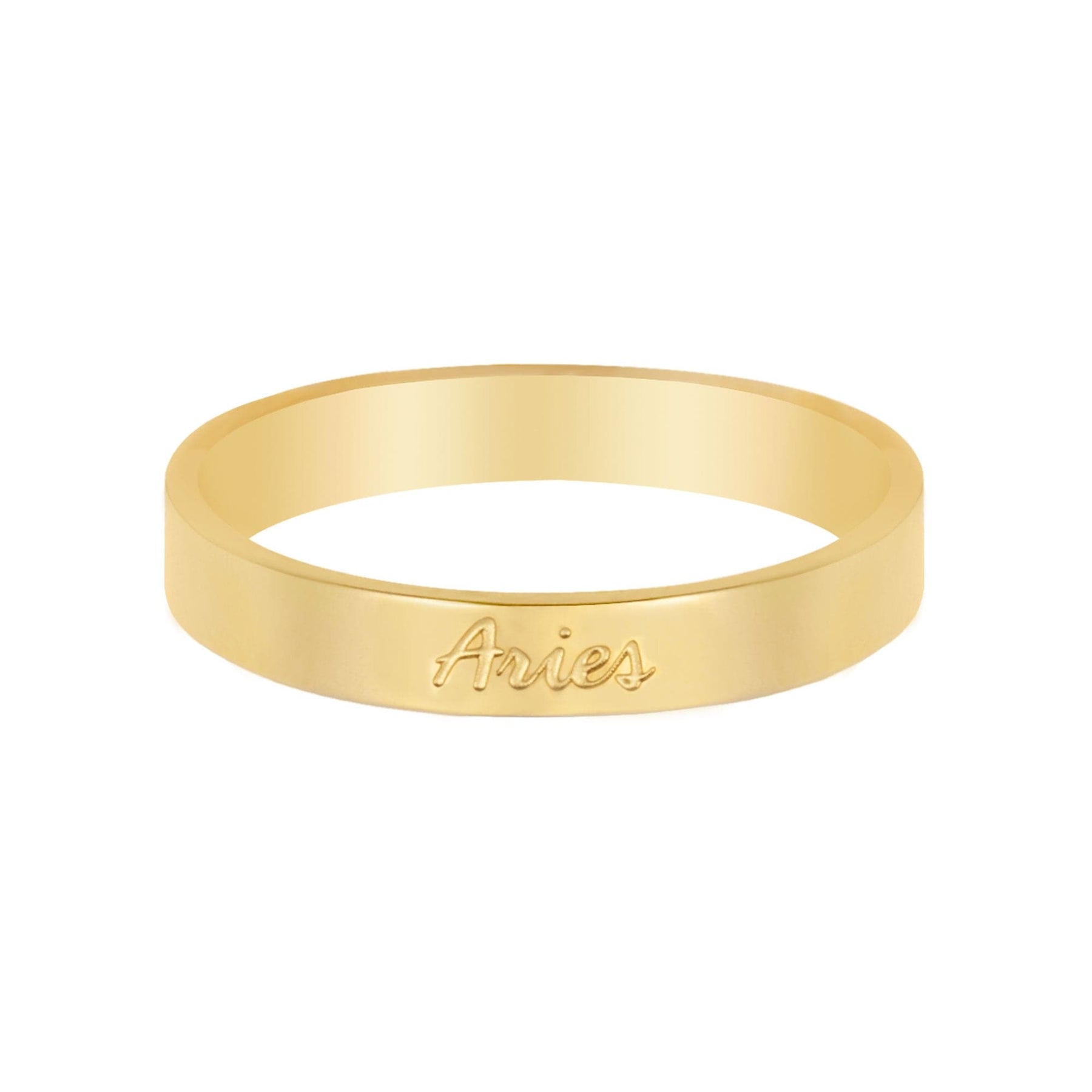 Urbanti Stainless Steel Italic Zodiac Ring Gold