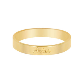 Urbanti Stainless Steel Italic Zodiac Ring Gold