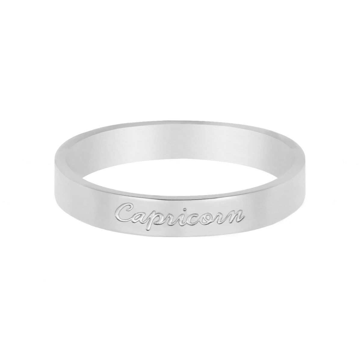 Urbanti Stainless Steel Italic Zodiac Ring Silver