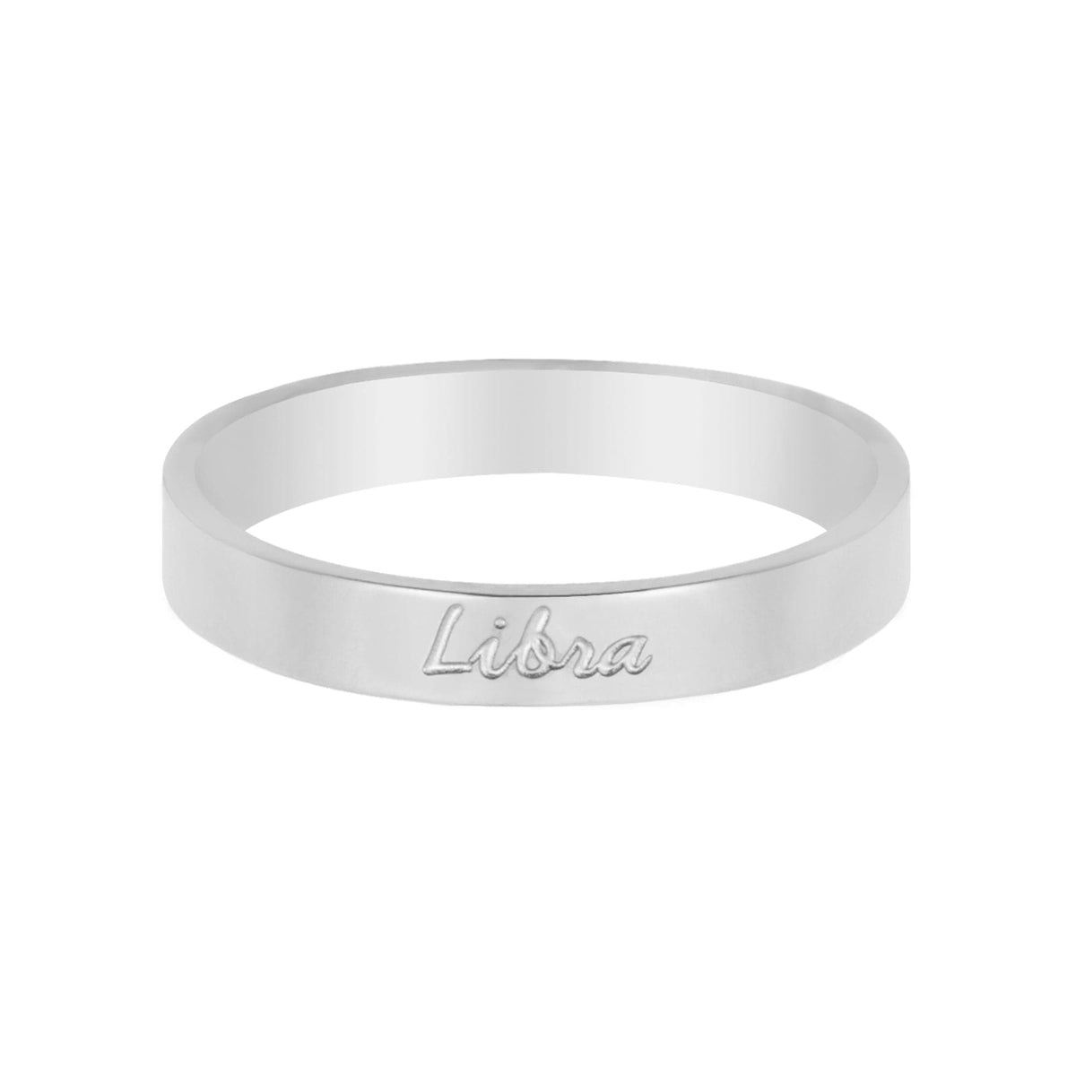 Urbanti Stainless Steel Italic Zodiac Ring Silver Libra / US 4 / UK H / EUR 46 / (xxsmall)