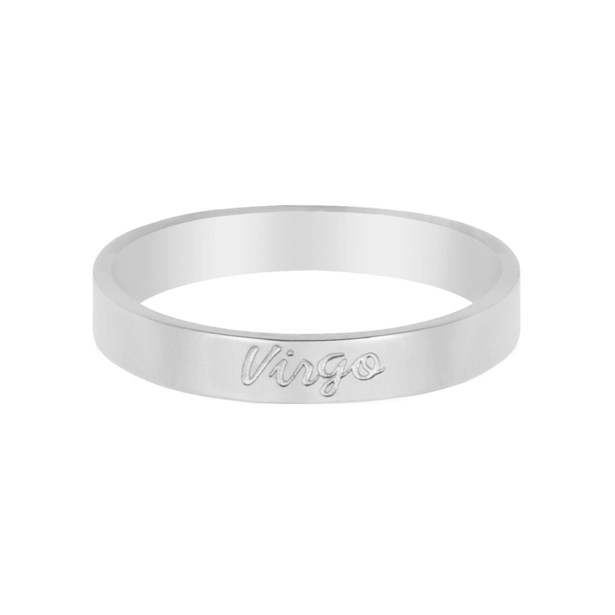 Urbanti Stainless Steel Italic Zodiac Ring Silver