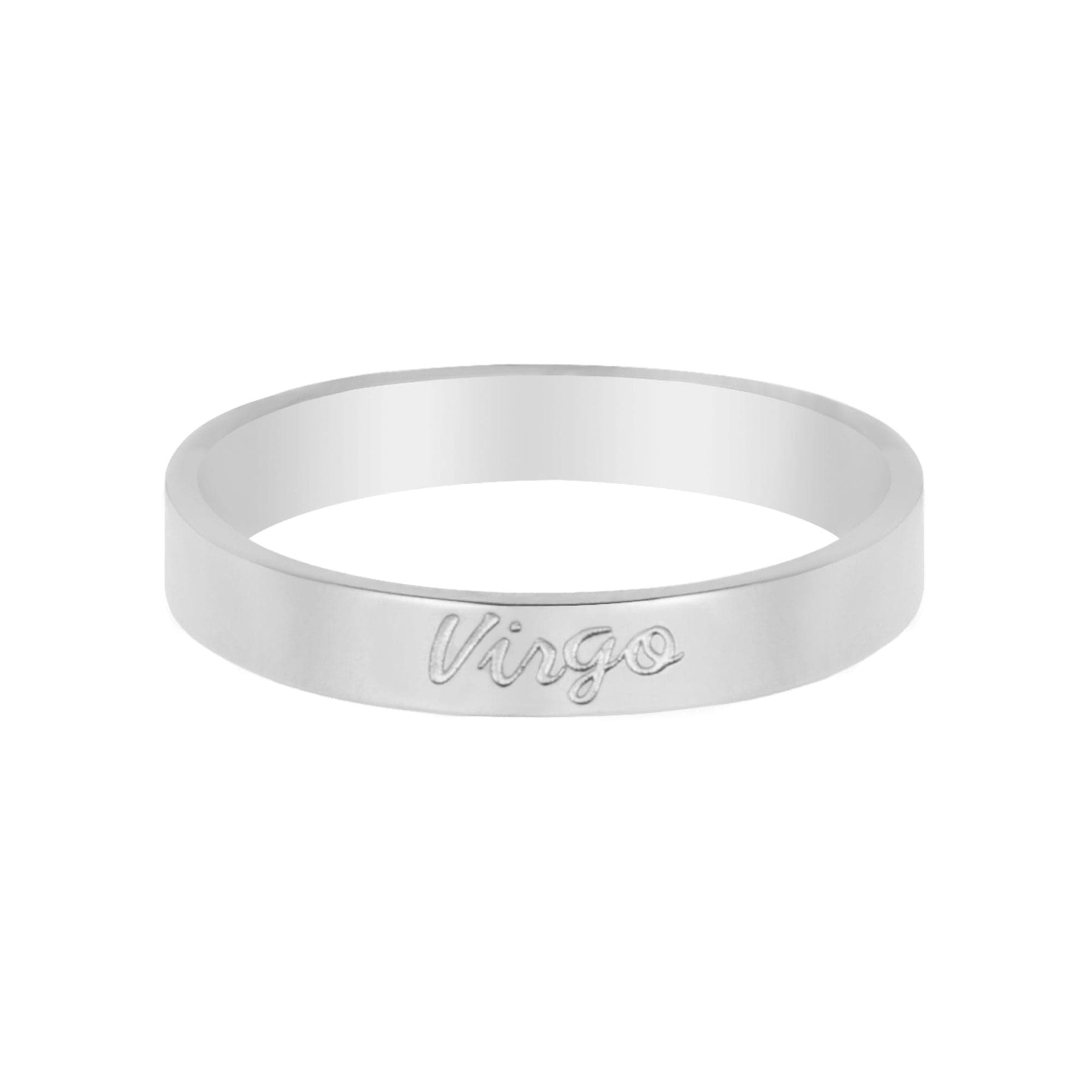 Urbanti Stainless Steel Italic Zodiac Ring Silver