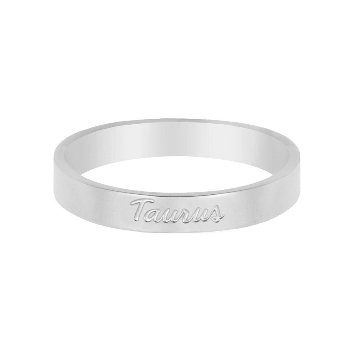 Urbanti Stainless Steel Italic Zodiac Ring Silver Taurus / US 4 / UK H / EUR 46 / (xxsmall)