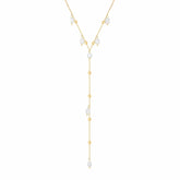 Urbanti Stainless Steel Ivie Pearl Lariat Necklace