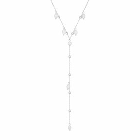 Urbanti Stainless Steel Ivie Pearl Lariat Necklace