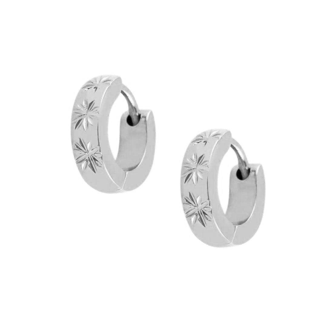 Urbanti Stainless Steel Jagger Huggie Hoop Earrings