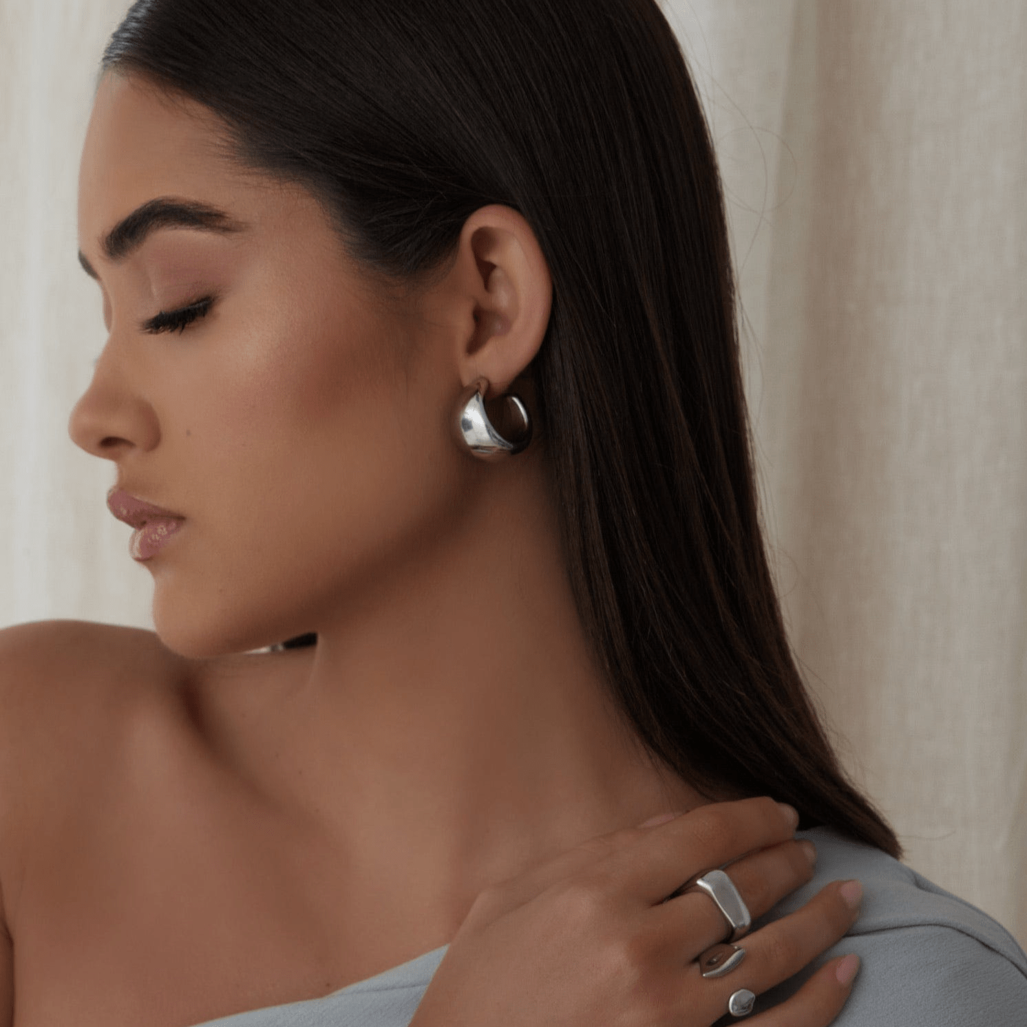 Urbanti Stainless Steel Java Hoop Earrings