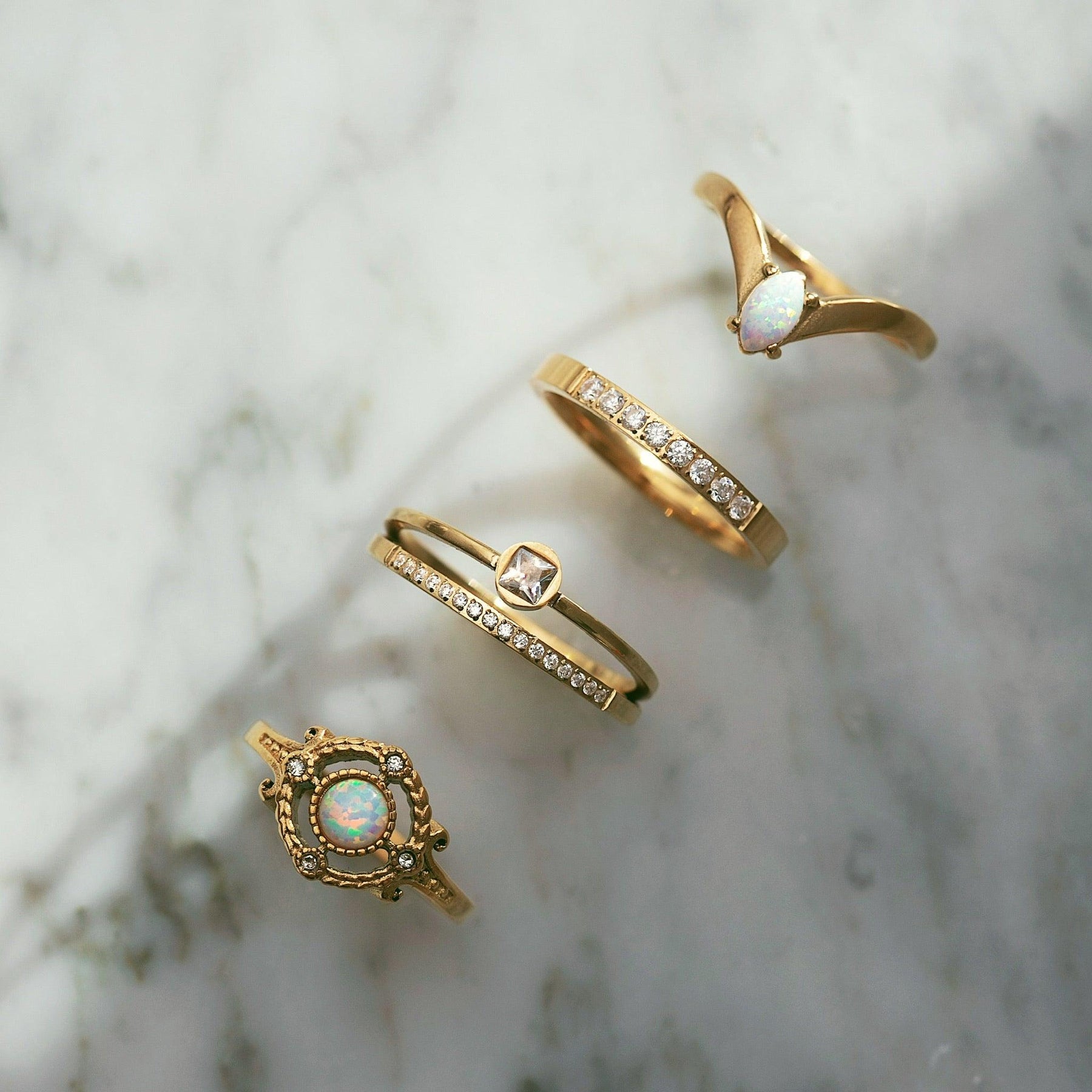 Urbanti Stainless Steel Jolie Opal Ring