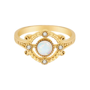 Urbanti Stainless Steel Jolie Opal Ring Gold / US 4 / UK H / EUR 46 / (xxsmall)