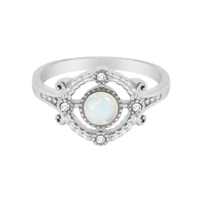 Urbanti Stainless Steel Jolie Opal Ring Silver / US 4 / UK H / EUR 46 / (xxsmall)