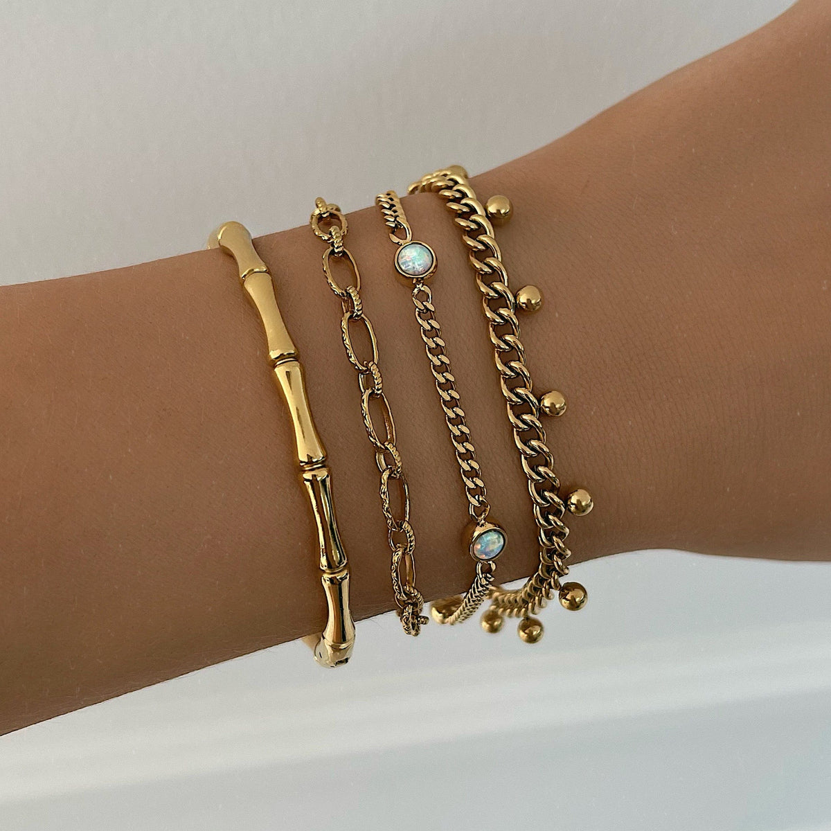 Urbanti Stainless Steel Karma Opal Bracelet