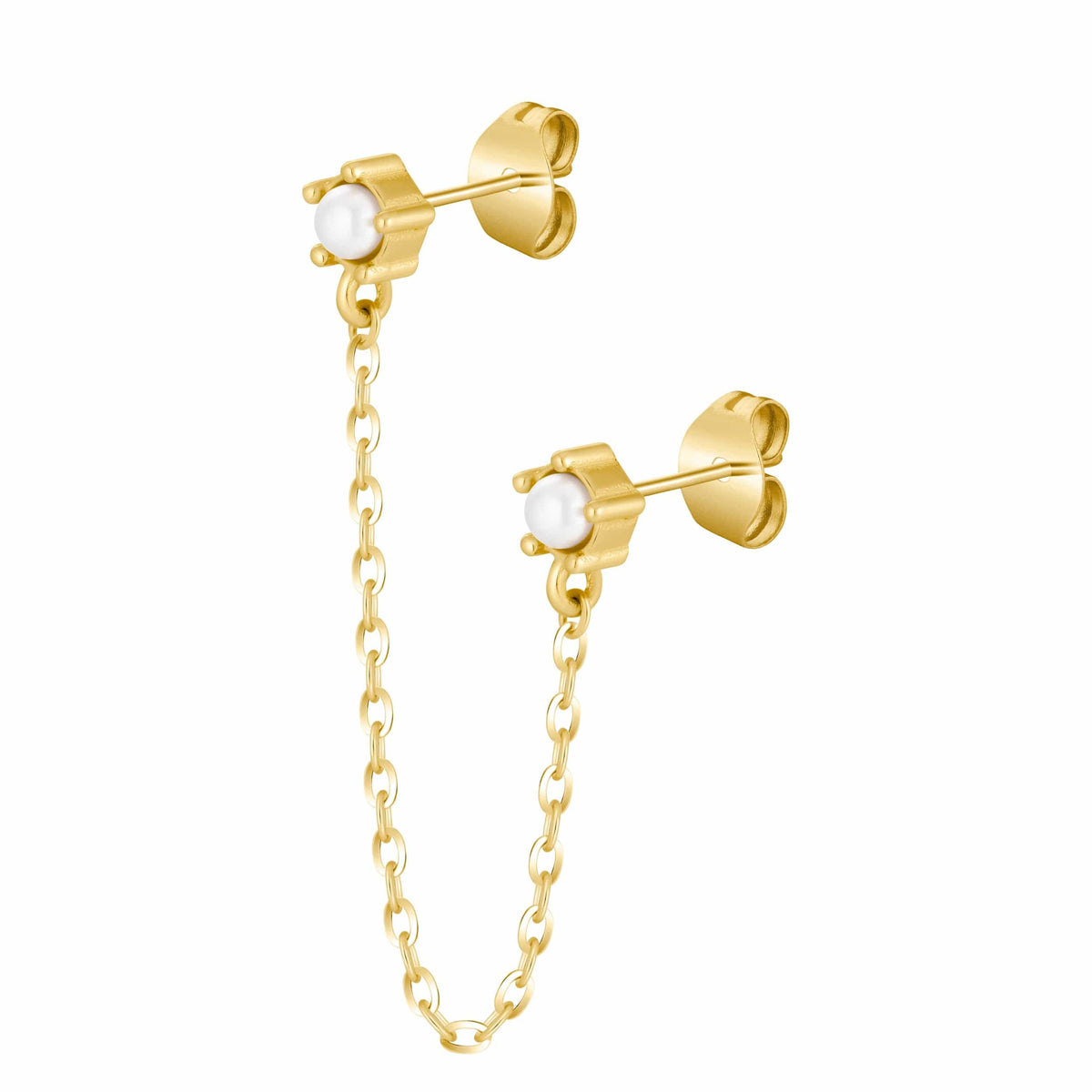 Urbanti Stainless Steel Kendall Double Pearl Earrings