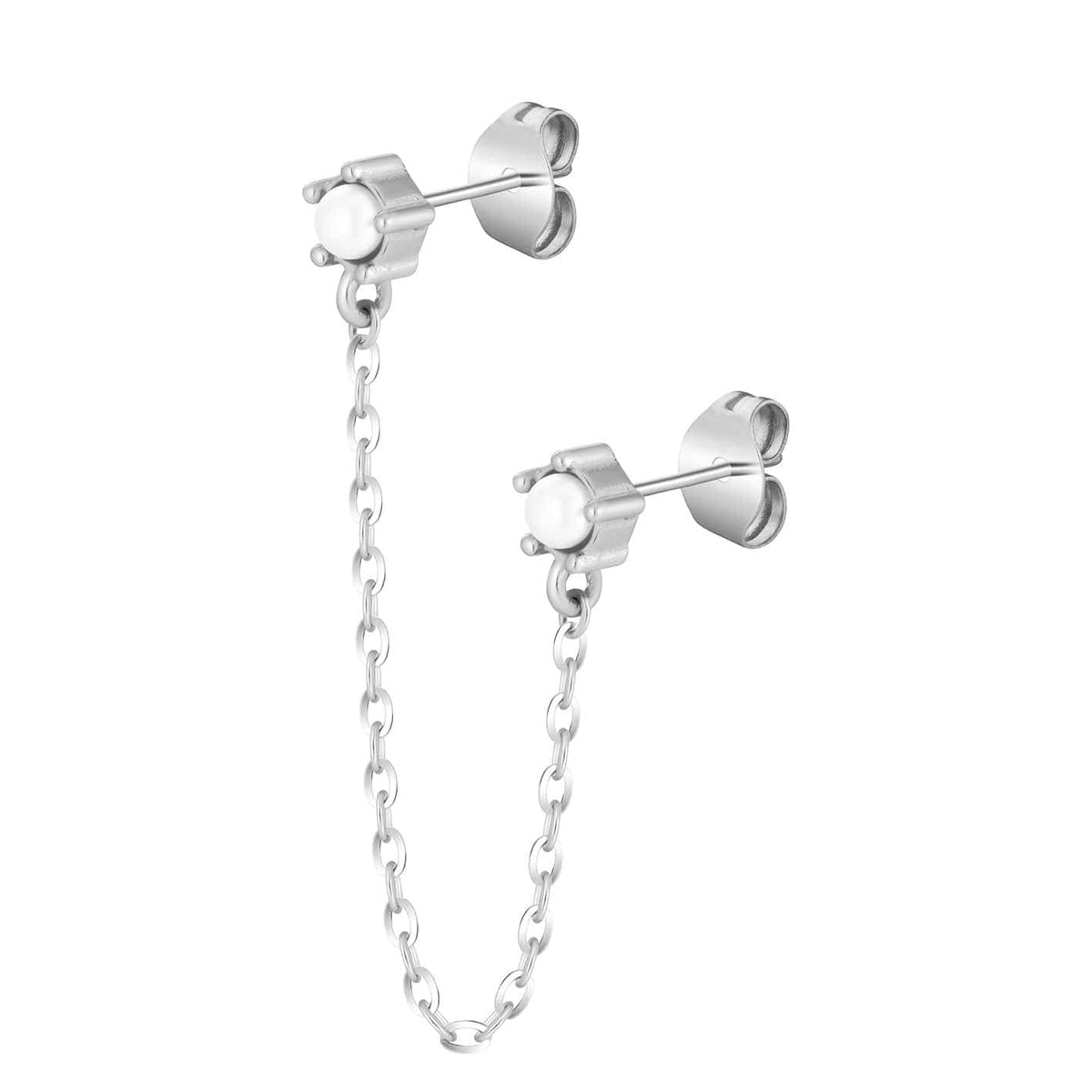Urbanti Stainless Steel Kendall Double Pearl Earrings