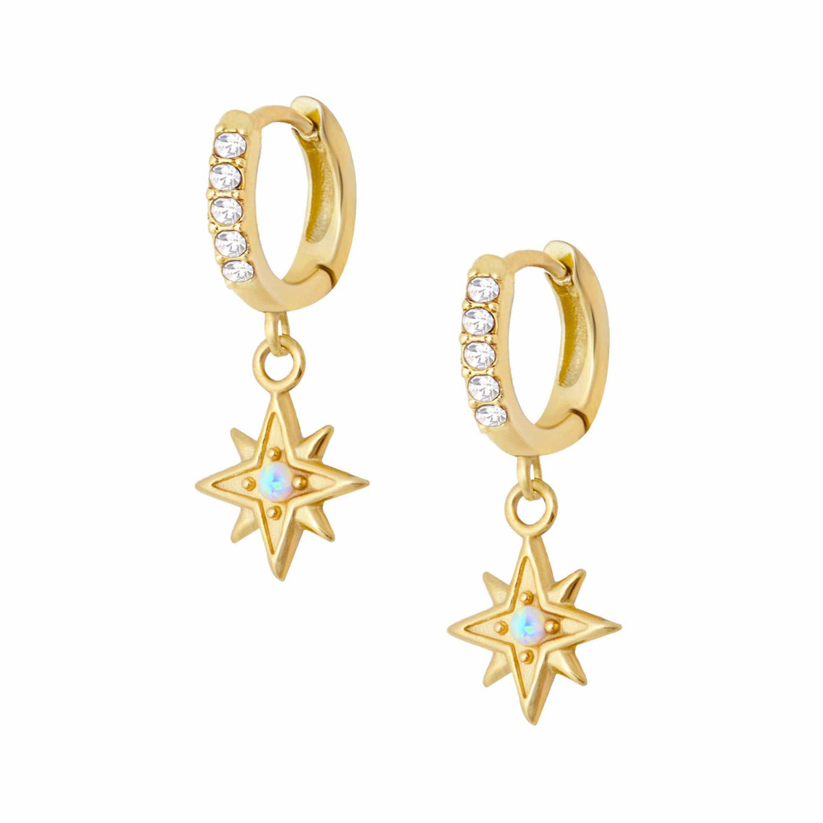 Urbanti Stainless Steel Kerry Opal Hoop Earrings