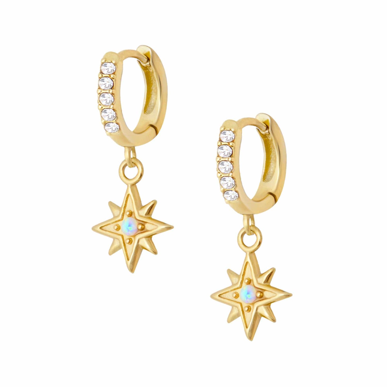 Urbanti Stainless Steel Kerry Opal Hoop Earrings