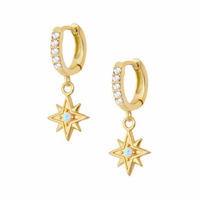 Urbanti Stainless Steel Kerry Opal Hoop Earrings