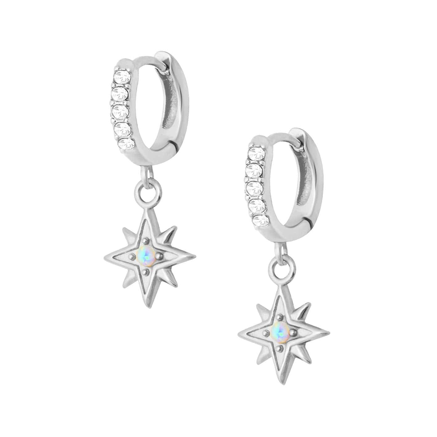 Urbanti Stainless Steel Kerry Opal Hoop Earrings