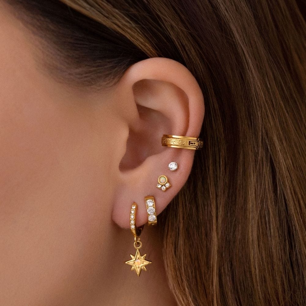 Urbanti Stainless Steel Kerry Opal Hoop Earrings