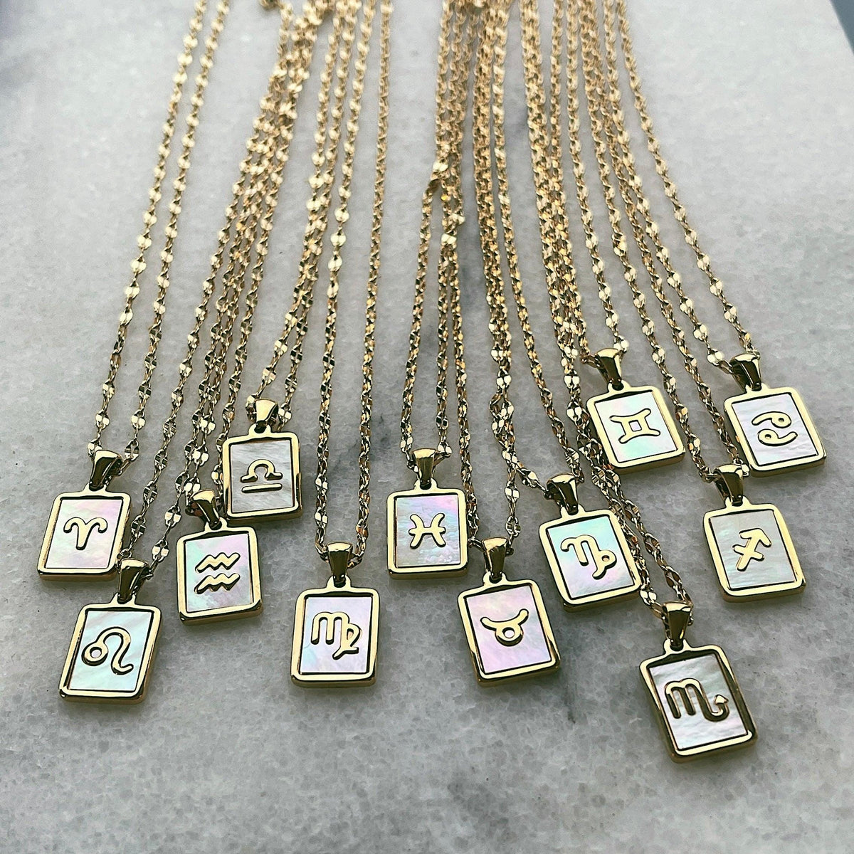 Urbanti Stainless Steel Labyrinth Zodiac Necklace