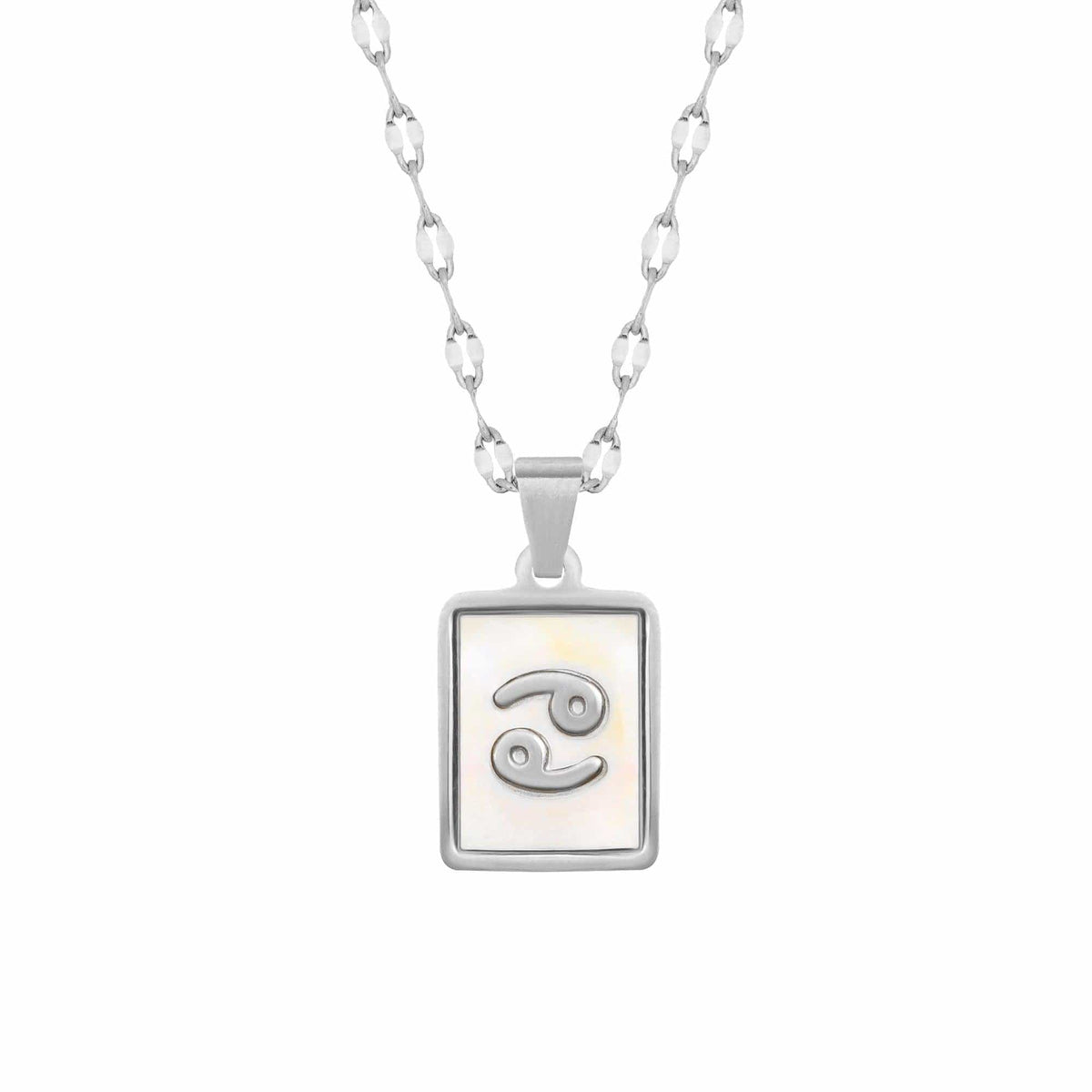 Urbanti Stainless Steel Labyrinth Zodiac Necklace Silver / Capricorn