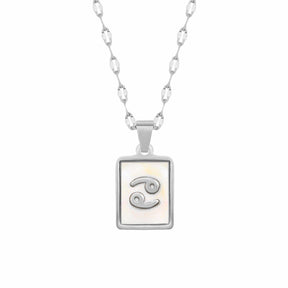 Urbanti Stainless Steel Labyrinth Zodiac Necklace Silver / Capricorn