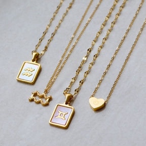 Urbanti Stainless Steel Labyrinth Zodiac Necklace