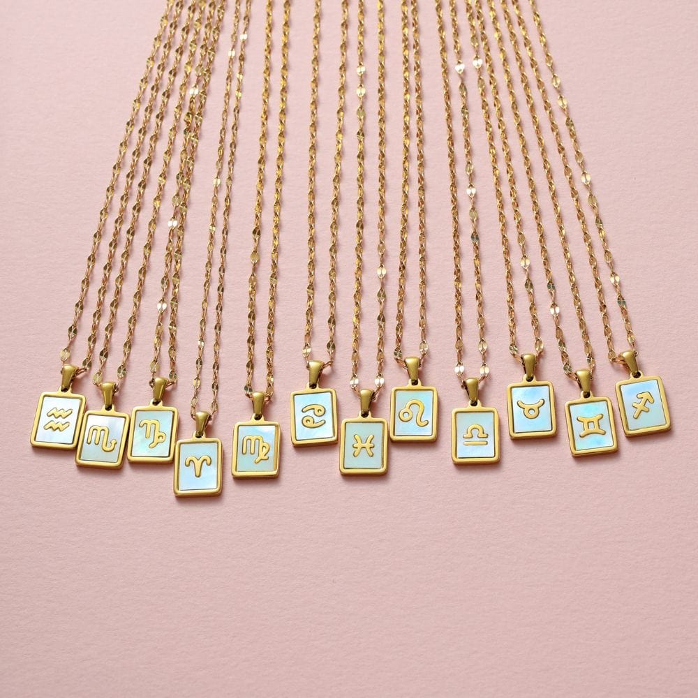 Urbanti Stainless Steel Labyrinth Zodiac Necklace