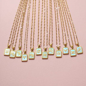 Urbanti Stainless Steel Labyrinth Zodiac Necklace