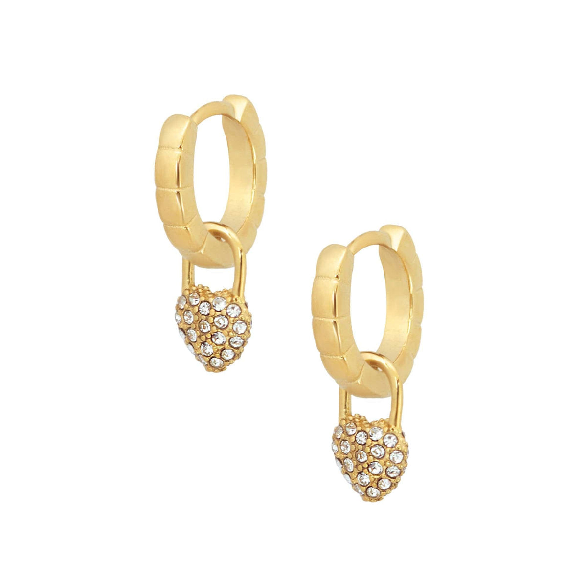 Urbanti Stainless Steel Lacey Heart Hoop Earrings